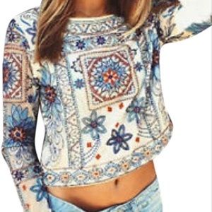 Zara Beaded Mesh Crop Top